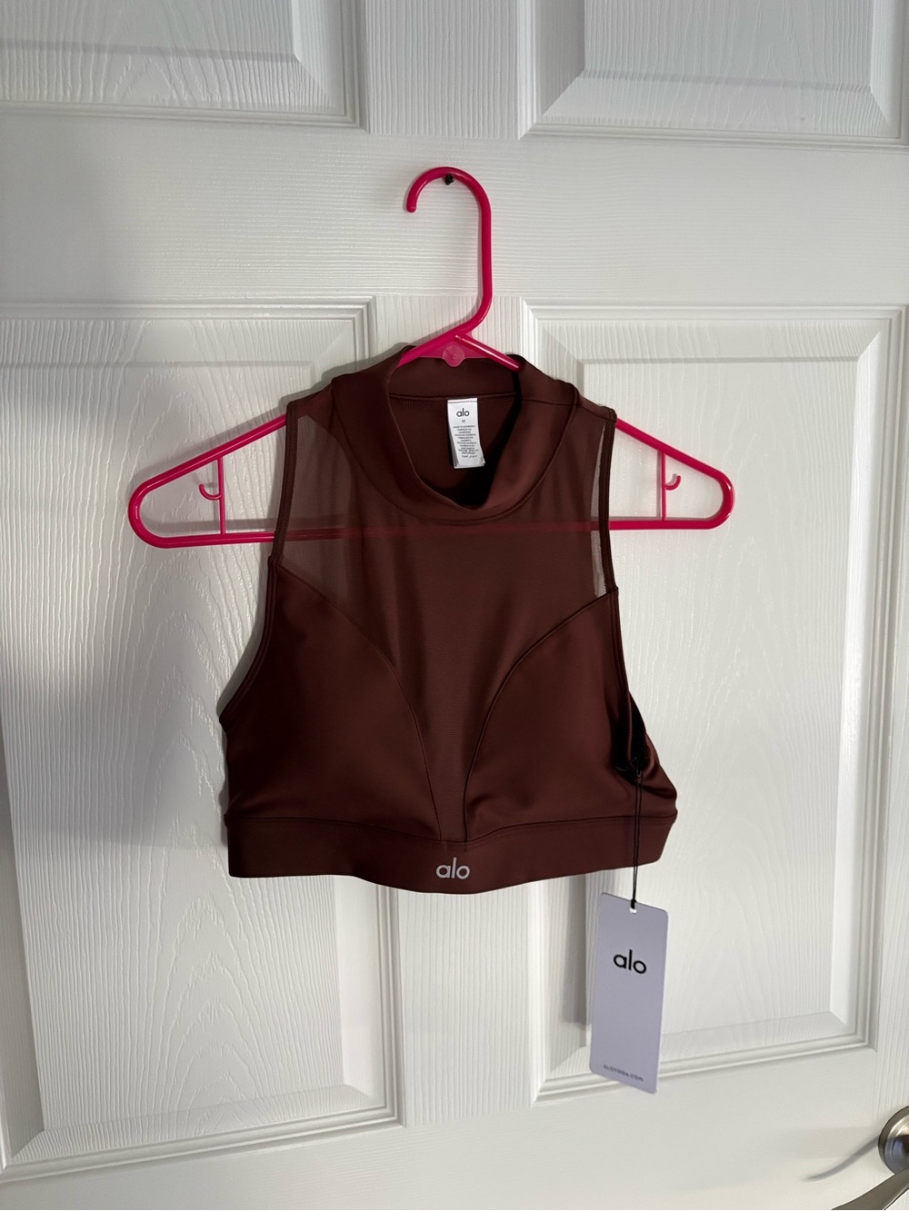 alo airlyft mesh bra brownstone medium nwt